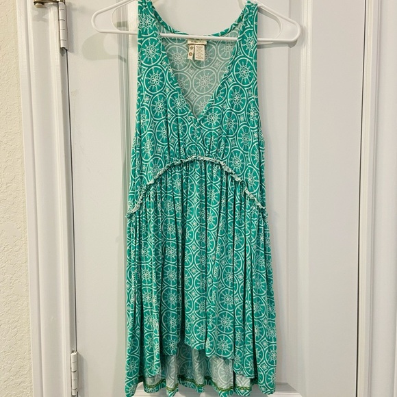 Matilda Jane hi-low green tank top tunic - S - Picture 2 of 4